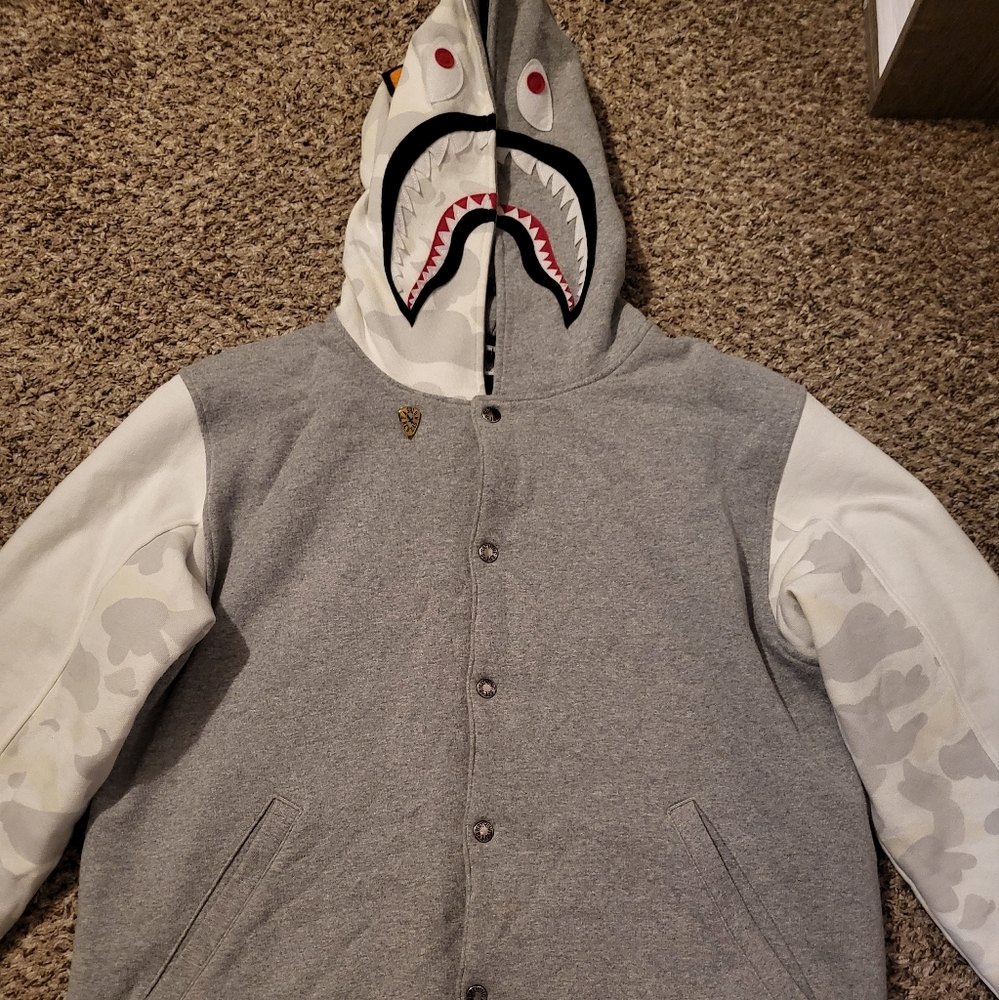 A Bathing Ape Varsity Down Shark Jacket